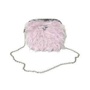 Prada fur Shoulder Bag triangle nylon pink black